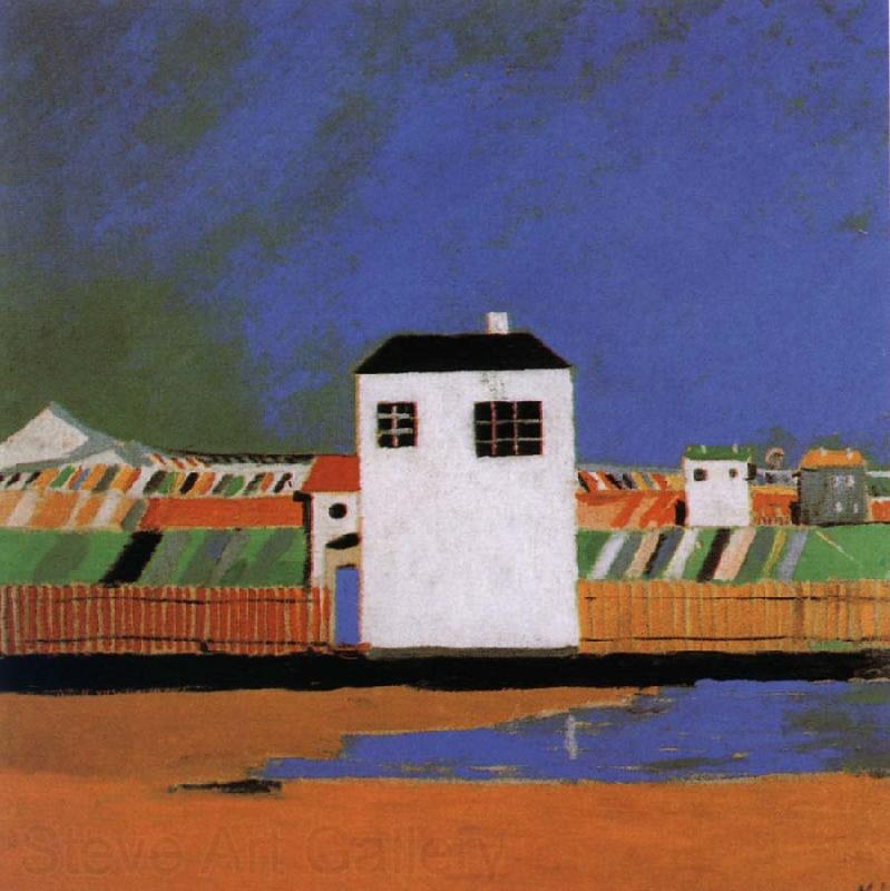 Kasimir Malevich A white house in the landscape Norge oil painting art